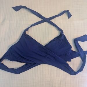 Blue Wrap Bikini Top
